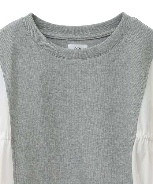 Editt by YECCA VECCA(エディットバイイェッカヴェッカ)の「ギャザーデザインプルオーバー(Tシャツ/カットソー・レディース・グレー/ブラック・FREE)」の20枚目の写真