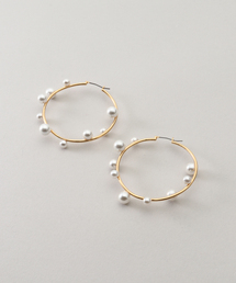《追加》【STELLAR HOLLYWOOD/ステラハリウッド】シェルパールフープピアス
