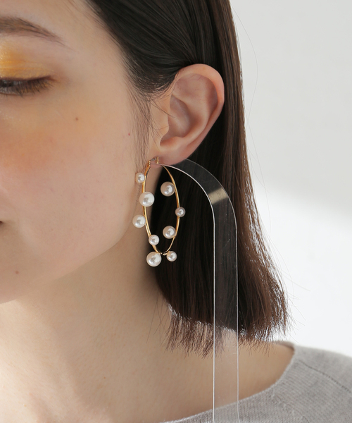 ステラハリウッド ピアス ステラハリウッド バブルパールフープピアス