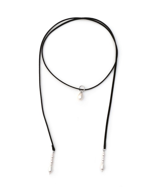 colleca la（コレカラ）の「パール付き コードチョーカーネックレス/ラリエット（チョーカー・レディース・ブラック・FREE）」の6枚目の写真