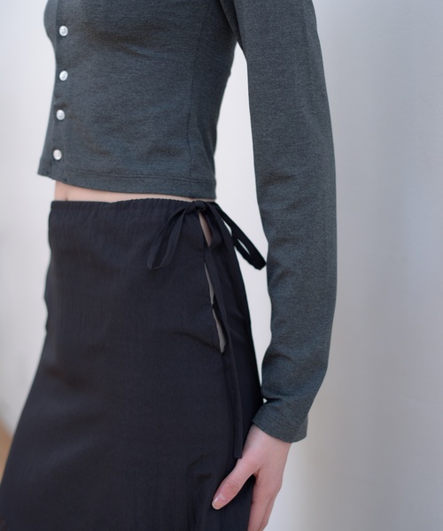 Charles Chaton（シャルルシャトン）の「river flow skirt（スカート・レディース・ブラック/ホワイト・34/36）」の13枚目の写真