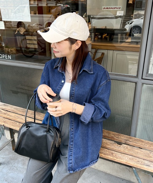 ABYS（アビス）の「オーバーサイズ デニムシャツ（シャツ/ブラウス・レディース・インディゴブルー・SMALL/MEDIUM/LARGE）」の6枚目の写真