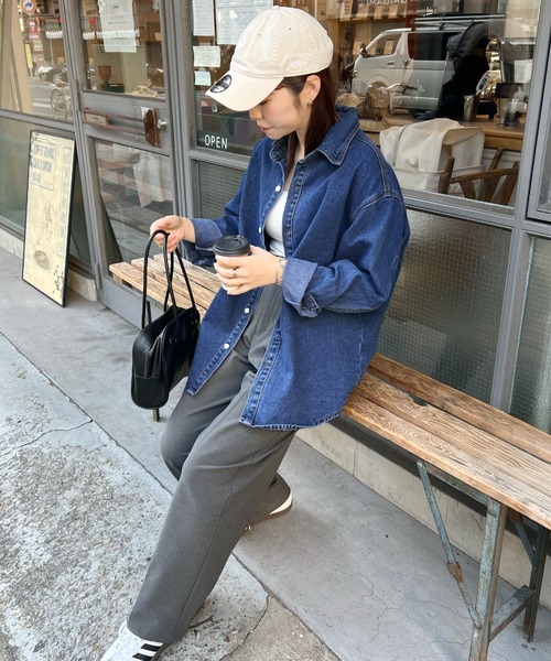 ABYS（アビス）の「オーバーサイズ デニムシャツ（シャツ/ブラウス・レディース・インディゴブルー・SMALL/MEDIUM/LARGE）」の10枚目の写真