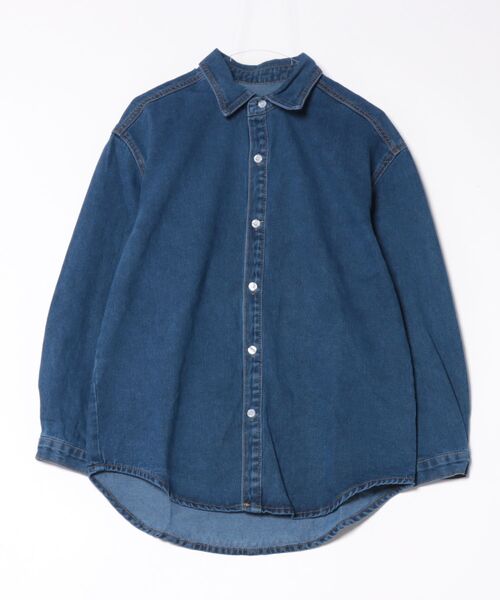 ABYS（アビス）の「オーバーサイズ デニムシャツ（シャツ/ブラウス・レディース・インディゴブルー・SMALL/MEDIUM/LARGE）」の17枚目の写真