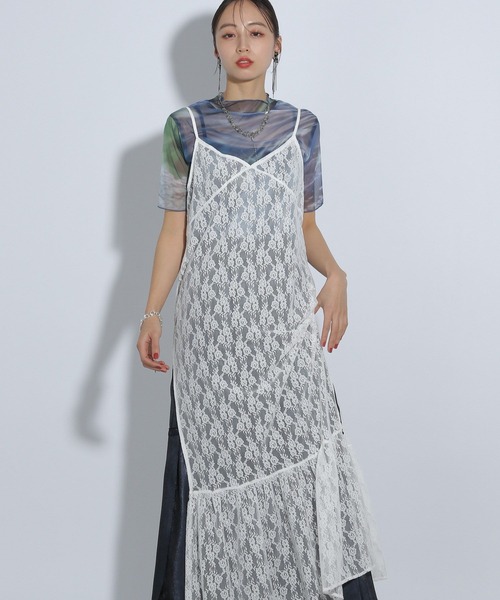 HARE 【Goshow×HARE】ガラレースドッキングキャミワンピース セール】フラワーレースキャミワンピース(HARE)（ワンピース