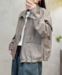 aimoha | クラシックカラーデザインPUレザージャケット(ライダースジャケット)