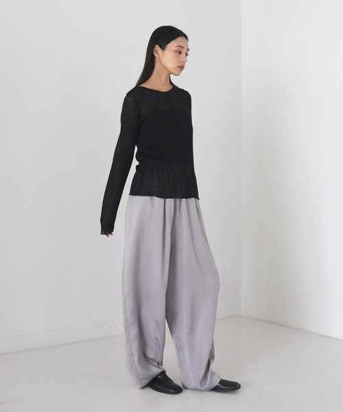 hellam(へラム)の「杢スラブメロートップス(Tシャツ/カットソー・レディース・イエロー/ブラック/杢グレー/アイボリー・FREE)」の13枚目の写真