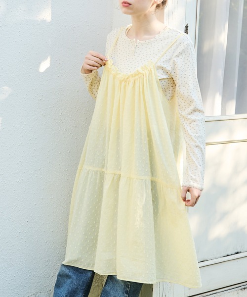 Crisp（クリスプ）の「ヘンリーネックフラワーTシャツ（Tシャツ/カットソー・レディース・グレー/アイボリー・FREE）」の13枚目の写真