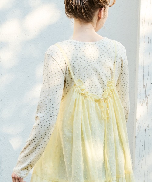 Crisp（クリスプ）の「ヘンリーネックフラワーTシャツ（Tシャツ/カットソー・レディース・グレー/アイボリー・FREE）」の14枚目の写真