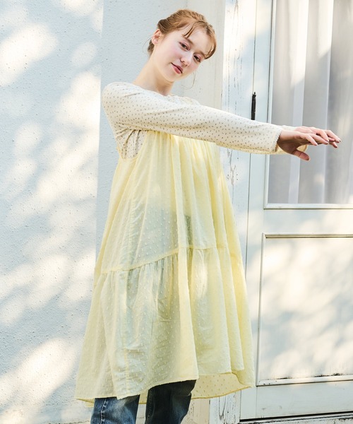 Crisp（クリスプ）の「ヘンリーネックフラワーTシャツ（Tシャツ/カットソー・レディース・グレー/アイボリー・FREE）」の15枚目の写真