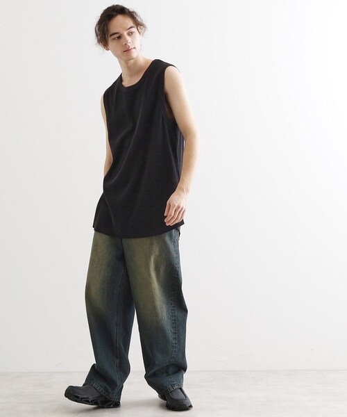 tk.TAKEO KIKUCHI（ティーケータケオキクチ）の「ワッフルノースリーブタンクトップ（タンクトップ・メンズ・ホワイト/ブラック・03/02/01）」の9枚目の写真