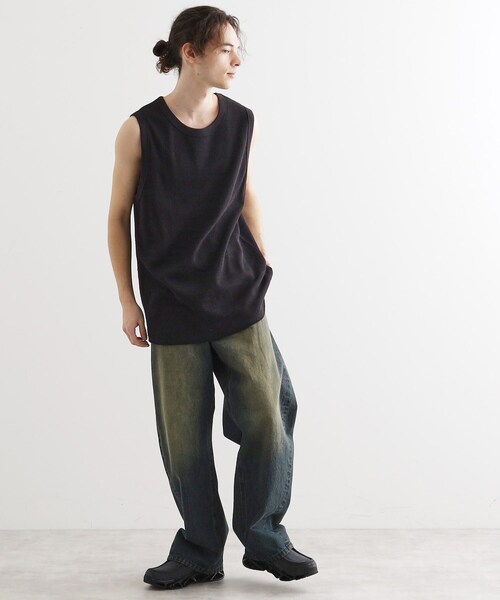 tk.TAKEO KIKUCHI（ティーケータケオキクチ）の「ワッフルノースリーブタンクトップ（タンクトップ・メンズ・ホワイト/ブラック・03/02/01）」の10枚目の写真