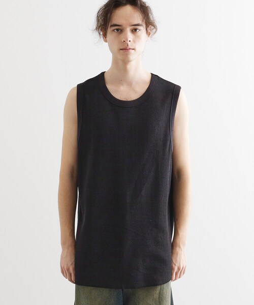 tk.TAKEO KIKUCHI（ティーケータケオキクチ）の「ワッフルノースリーブタンクトップ（タンクトップ・メンズ・ホワイト/ブラック・03/02/01）」の12枚目の写真