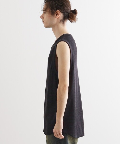 tk.TAKEO KIKUCHI（ティーケータケオキクチ）の「ワッフルノースリーブタンクトップ（タンクトップ・メンズ・ホワイト/ブラック・03/02/01）」の13枚目の写真