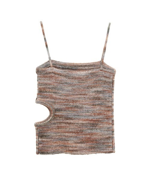 CLANE（クラネ）の「MIX BORDER SIDE HOLE KNIT TOPS（キャミソール・レディース・ブルー/オレンジ・1/2）」の17枚目の写真