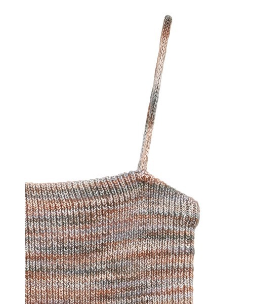 セール】MIX BORDER SIDE HOLE KNIT TOPS（キャミソール