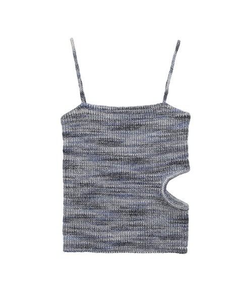 CLANE（クラネ）の「MIX BORDER SIDE HOLE KNIT TOPS（キャミソール・レディース・ブルー/オレンジ・1/2）」の21枚目の写真