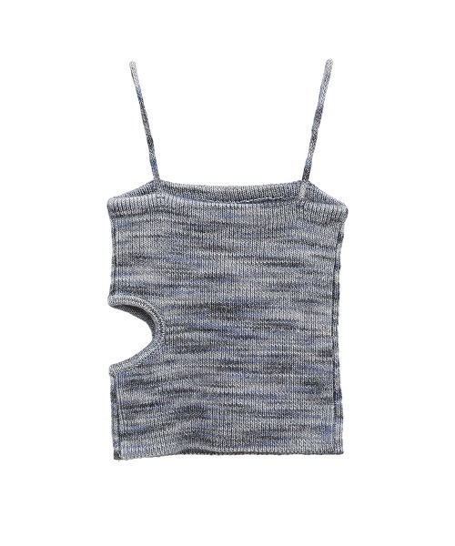 CLANE（クラネ）の「MIX BORDER SIDE HOLE KNIT TOPS（キャミソール・レディース・ブルー/オレンジ・1/2）」の22枚目の写真