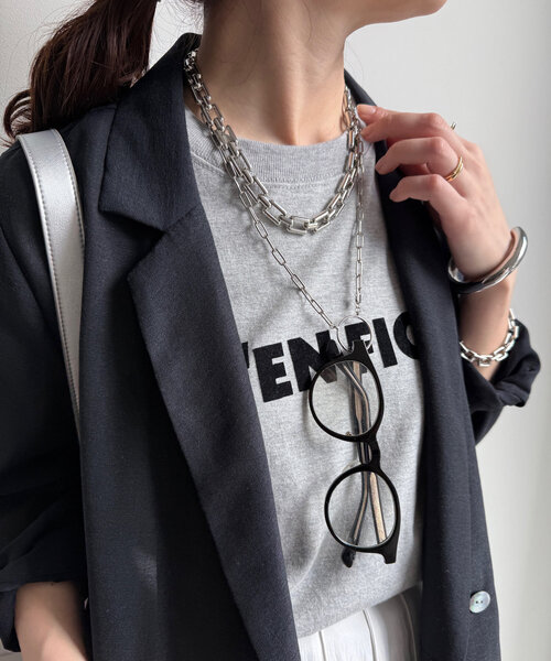 DouDou（ドゥドゥ）の「メガネ太チェーンネックレス（ネックレス・レディース・ゴールド/シルバー・FREE）」の2枚目の写真