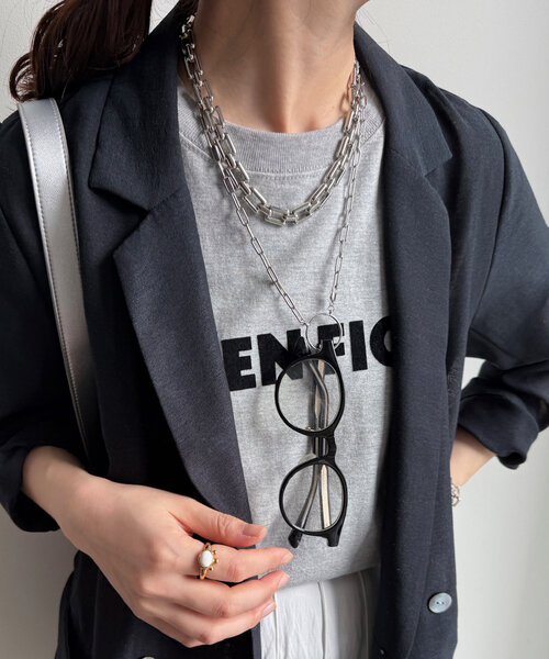 DouDou（ドゥドゥ）の「メガネ太チェーンネックレス（ネックレス・レディース・ゴールド/シルバー・FREE）」の3枚目の写真