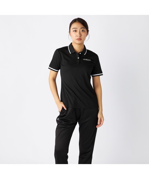 Kappa（カッパ）の「Kappa カッパ 半袖 ポロシャツ ワンポイント ロゴ 紫外線対策 UVカット 吸汗速乾 メッシュ ハーフボタン 衿袖ライン入り Tシャツ（ポロシャツ・レディース・ブラック/ホワイト/ネイビー・M/L/LL）」の14枚目の写真
