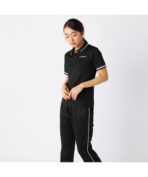 Kappa（カッパ）の「Kappa カッパ 半袖 ポロシャツ ワンポイント ロゴ 紫外線対策 UVカット 吸汗速乾 メッシュ ハーフボタン 衿袖ライン入り Tシャツ（ポロシャツ・レディース・ブラック/ホワイト/ネイビー・M/L/LL）」の15枚目の写真