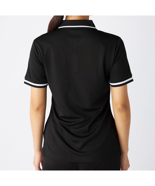 Kappa（カッパ）の「Kappa カッパ 半袖 ポロシャツ ワンポイント ロゴ 紫外線対策 UVカット 吸汗速乾 メッシュ ハーフボタン 衿袖ライン入り Tシャツ（ポロシャツ・レディース・ブラック/ホワイト/ネイビー・M/L/LL）」の19枚目の写真