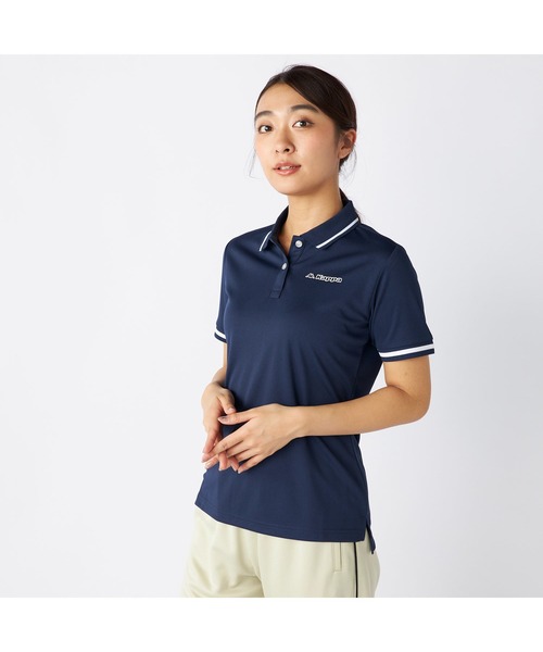 Kappa（カッパ）の「Kappa カッパ 半袖 ポロシャツ ワンポイント ロゴ 紫外線対策 UVカット 吸汗速乾 メッシュ ハーフボタン 衿袖ライン入り Tシャツ（ポロシャツ・レディース・ブラック/ホワイト/ネイビー・M/L/LL）」の21枚目の写真