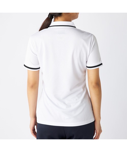 Kappa（カッパ）の「Kappa カッパ 半袖 ポロシャツ ワンポイント ロゴ 紫外線対策 UVカット 吸汗速乾 メッシュ ハーフボタン 衿袖ライン入り Tシャツ（ポロシャツ・レディース・ブラック/ホワイト/ネイビー・M/L/LL）」の10枚目の写真