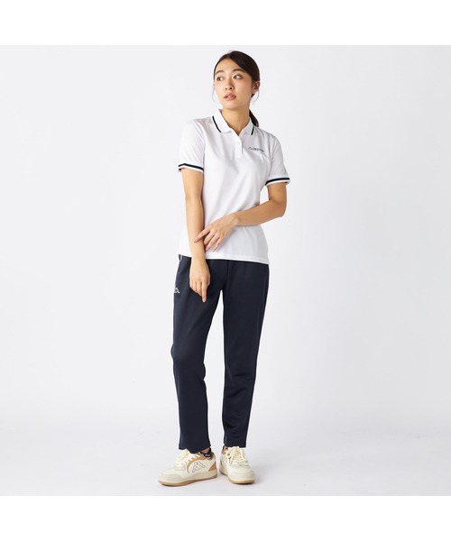 Kappa（カッパ）の「Kappa カッパ 半袖 ポロシャツ ワンポイント ロゴ 紫外線対策 UVカット 吸汗速乾 メッシュ ハーフボタン 衿袖ライン入り Tシャツ（ポロシャツ・レディース・ブラック/ホワイト/ネイビー・M/L/LL）」の7枚目の写真