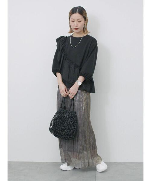 Samansa Mos2 blue（サマンサモスモスブルー）の「合皮マクラメバッグ（ハンドバッグ・レディース・ホワイト/グリーン/ブラック・F）」の9枚目の写真