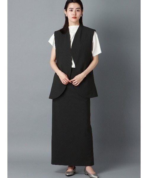 CIS.（シス）の「CIS． Iラインペンシルロングスカート ウォッシャブル（スカート・レディース・ブラック系/グレー系・34(5号)/36(7号)/38(9号)/40(11号)）」の7枚目の写真