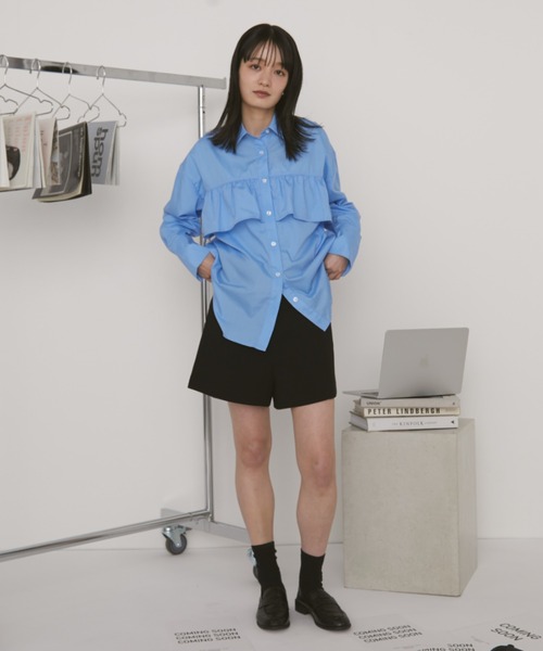 Auntie Rosa（アンティローザ）の「【KICO direction item】アソートフリルシャツ（シャツ/ブラウス・レディース・ブルー/ブルー系その他・FREE）」の7枚目の写真