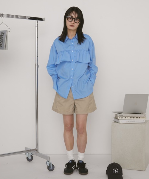 Auntie Rosa（アンティローザ）の「【KICO direction item】アソートフリルシャツ（シャツ/ブラウス・レディース・ブルー/ブルー系その他・FREE）」の10枚目の写真