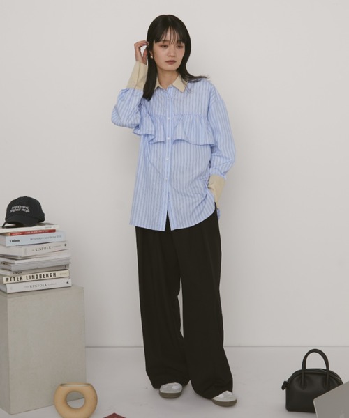 Auntie Rosa（アンティローザ）の「【KICO direction item】アソートフリルシャツ（シャツ/ブラウス・レディース・ブルー/ブルー系その他・FREE）」の21枚目の写真