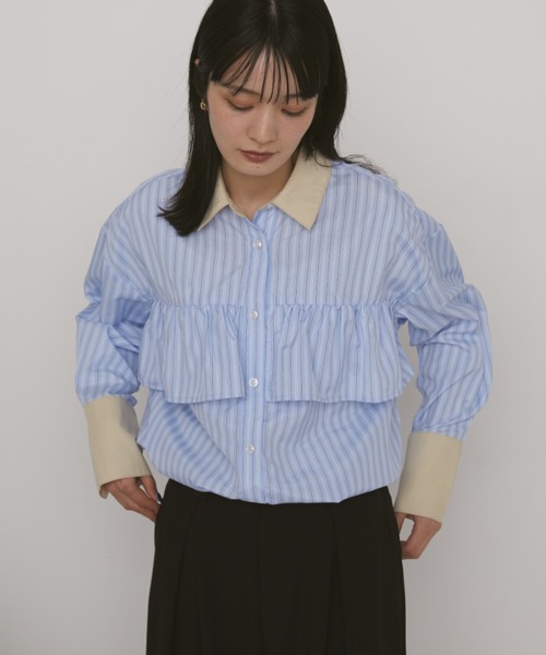 Auntie Rosa（アンティローザ）の「【KICO direction item】アソートフリルシャツ（シャツ/ブラウス・レディース・ブルー/ブルー系その他・FREE）」の18枚目の写真