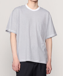 handvaerk（ハンドバーク）の「handvaerk | 60/2 クルーネックビッグポケットTシャツ STRIPE MEN（Tシャツ/カットソー・メンズ）」