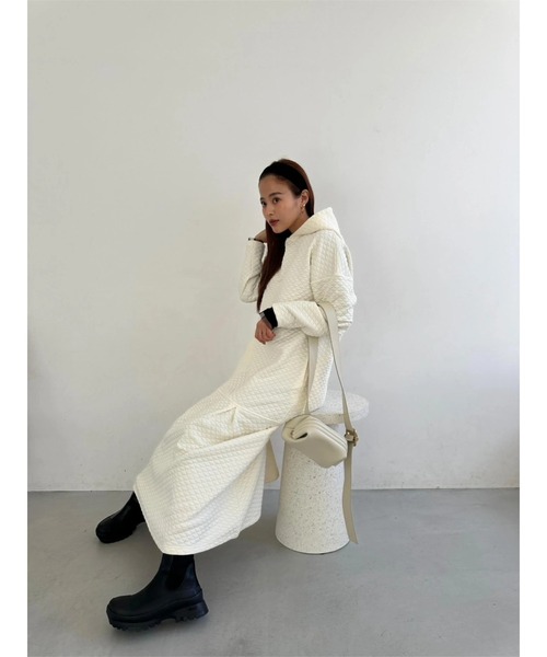 TRUNC（トランクエイティーエイト）の「Hooded Quilting Dress（ワンピース・レディース・ブラック/アイボリー・FREE）」の15枚目の写真