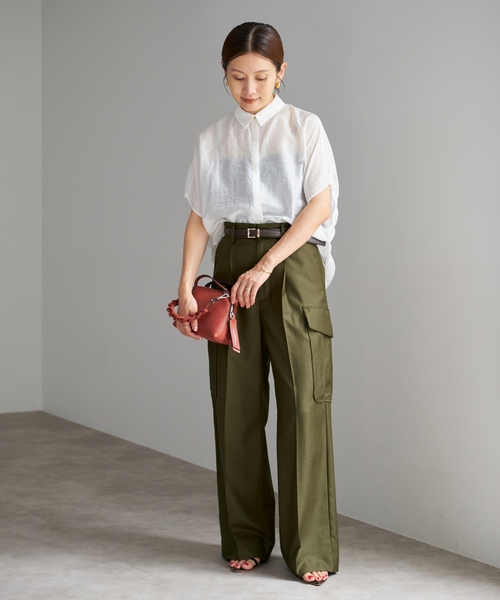 IENA（イエナ）の「《追加3》ウォッシャブル カーゴスラックス（スラックス・レディース・カーキ/ネイビー・34/36/38/40）」の3枚目の写真