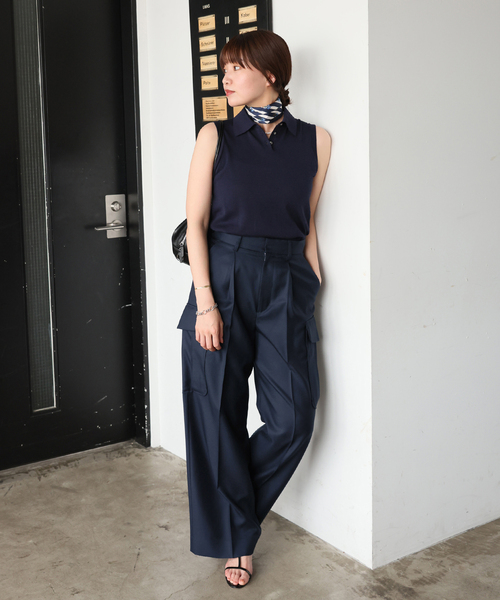 IENA（イエナ）の「《追加3》ウォッシャブル カーゴスラックス（スラックス・レディース・カーキ/ネイビー・34/36/38/40）」の9枚目の写真