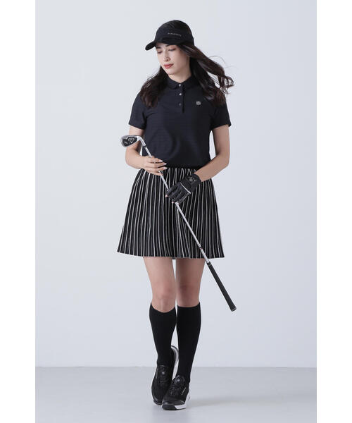 St ANDREWS(セントアンドリュース)の「【St ANDREWS】縄柄ジャガード半袖シャツ (WOMENS)(ポロシャツ・レディース・ブラック/ホワイト/グリーン・M/S/L)」の5枚目の写真