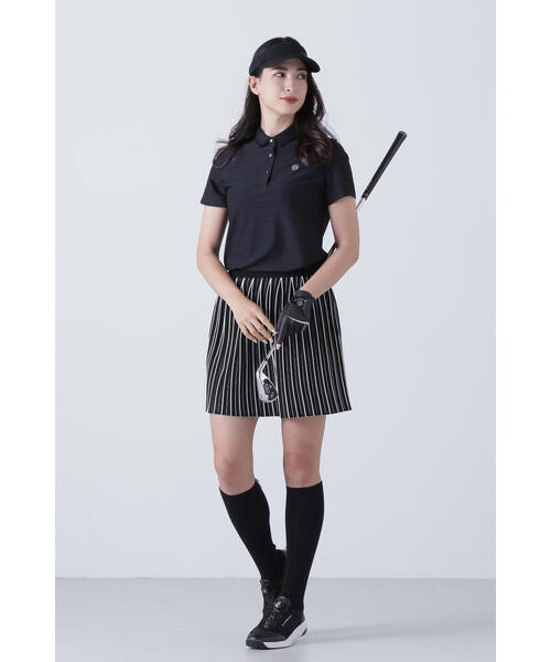 St ANDREWS(セントアンドリュース)の「【St ANDREWS】縄柄ジャガード半袖シャツ (WOMENS)(ポロシャツ・レディース・ブラック/ホワイト/グリーン・M/S/L)」の6枚目の写真