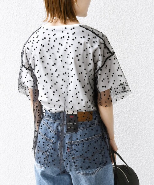 SHIPS(シップス)の「【WEB限定】スター チュール レイヤード TEE(Tシャツ/カットソー・レディース・グレー/レッド/オフホワイト・ONE SIZE)」の10枚目の写真