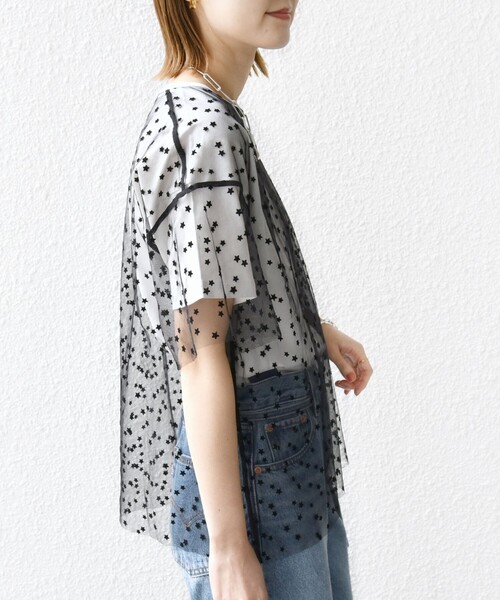 SHIPS(シップス)の「【WEB限定】スター チュール レイヤード TEE(Tシャツ/カットソー・レディース・グレー/レッド/オフホワイト・ONE SIZE)」の11枚目の写真