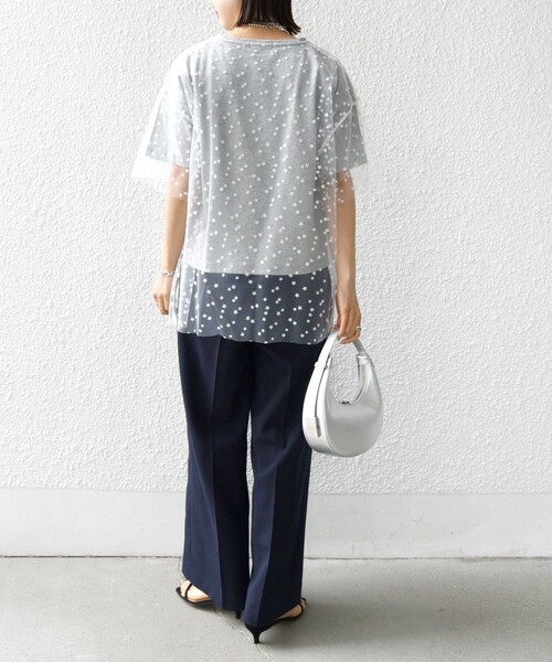 SHIPS(シップス)の「【WEB限定】スター チュール レイヤード TEE(Tシャツ/カットソー・レディース・グレー/レッド/オフホワイト・ONE SIZE)」の15枚目の写真