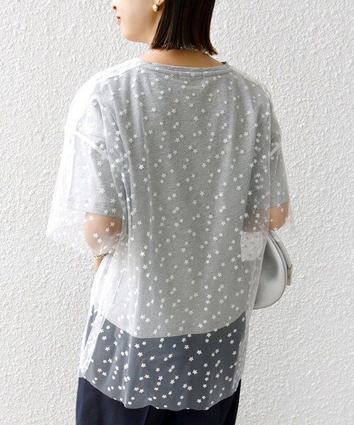 SHIPS(シップス)の「【WEB限定】スター チュール レイヤード TEE(Tシャツ/カットソー・レディース・グレー/レッド/オフホワイト・ONE SIZE)」の20枚目の写真