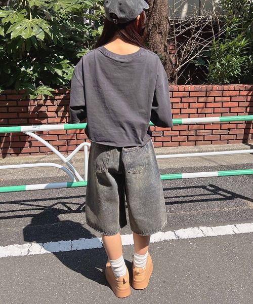 INGNI（イング）の「クラッシュデニムハーフパンツ（デニムパンツ・レディース・ブルー系その他/ブルー系その他4/グレー・M）」の11枚目の写真