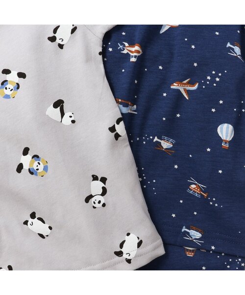 apres les cours（アプレレクール）の「パンダ・乗り物柄 半袖パジャマ（ルームウェア/パジャマ・キッズ・グレー/ネイビー・80/90/100/110/120/130）」の4枚目の写真