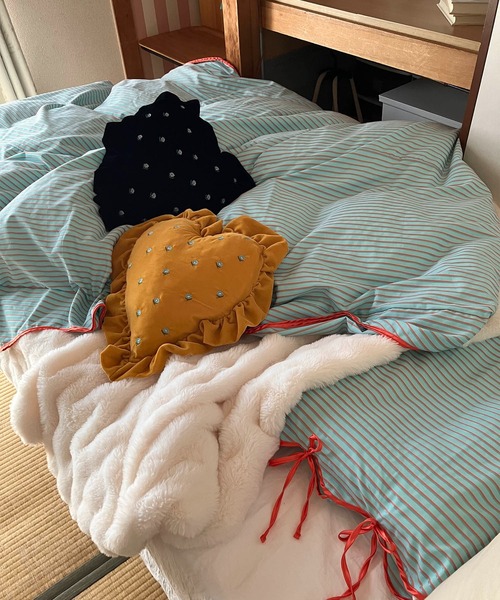 Casselini（キャセリーニ）の「Casselini HOME(キャセリーニ ホーム)ハートフリルクッション（クッション/クッションカバー・レディース・ブラック/ミント/イエロー・FREE）」の11枚目の写真