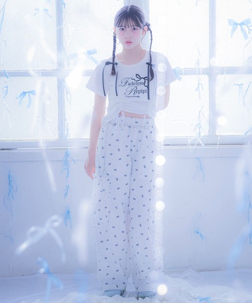 セール】【girly line】バレエコアシャーリングTシャツ【接触冷感】（T